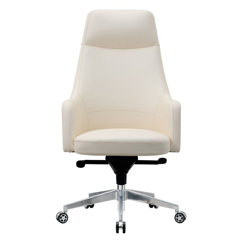 Unique White High Back Leather Office Chair with Wheels NO. A117