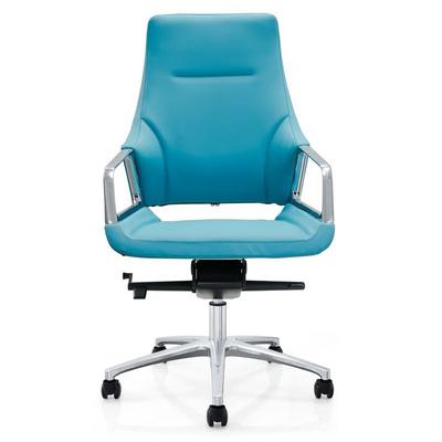 Molded Foam Middle Back Leather Office Chair With Aluminum Alloy Armrest NO.B126