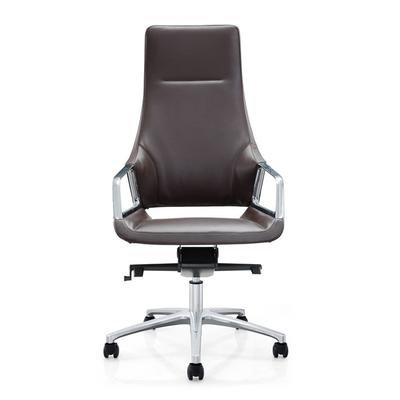 Molded foam luxury high back leather chair with aluminum alloy armrest NO.A126
