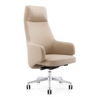 Grey leather high back office chair NO. A118